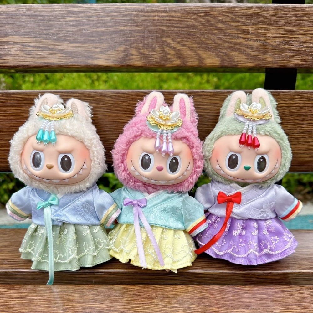 Korean Lifestyle Game - Roupas de boneca labubu de 15/17cm,