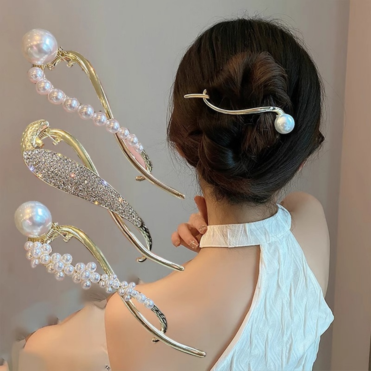 Elegante glitter pérola grampo - Lifestyle In Korean avaliação e preço